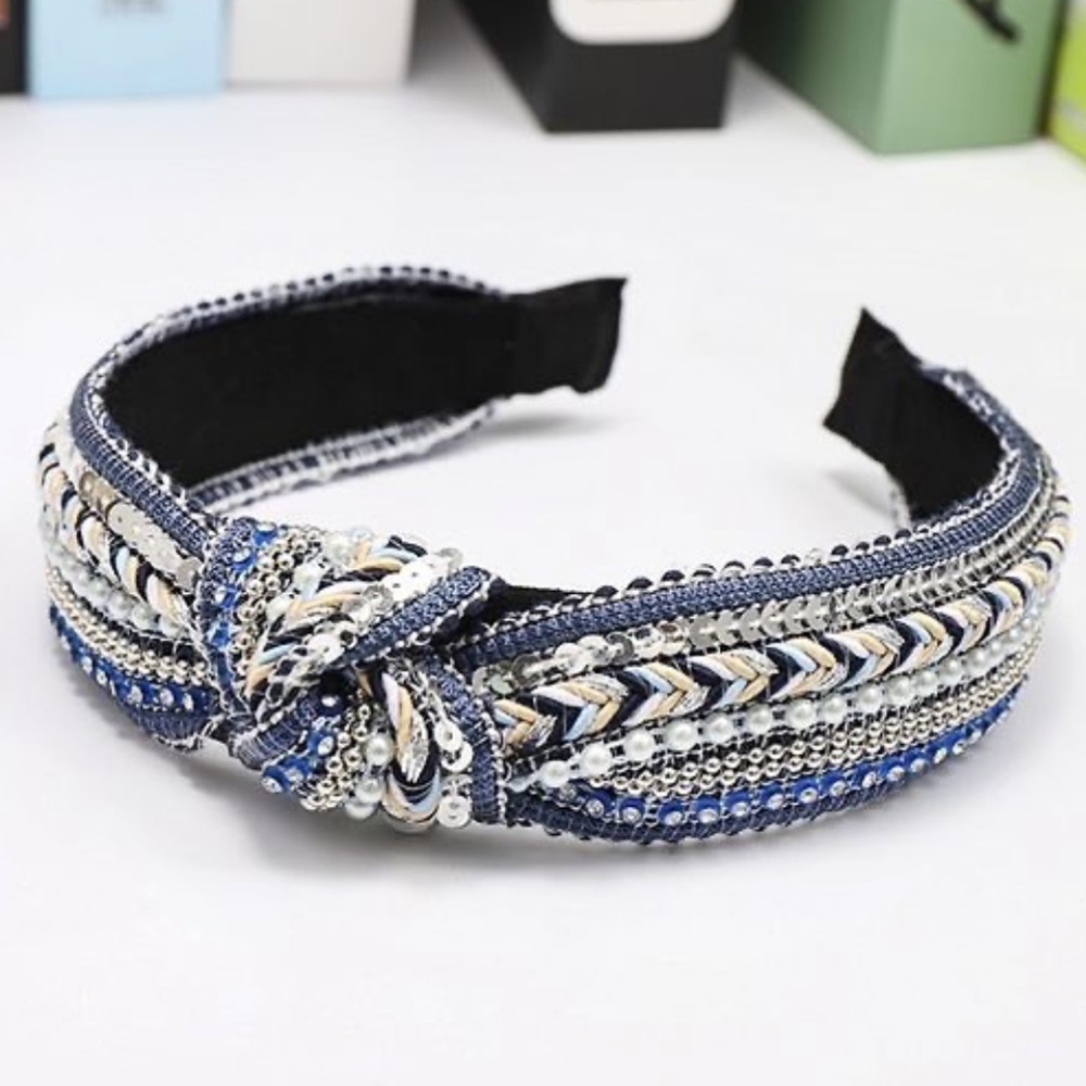 Woven blue headband